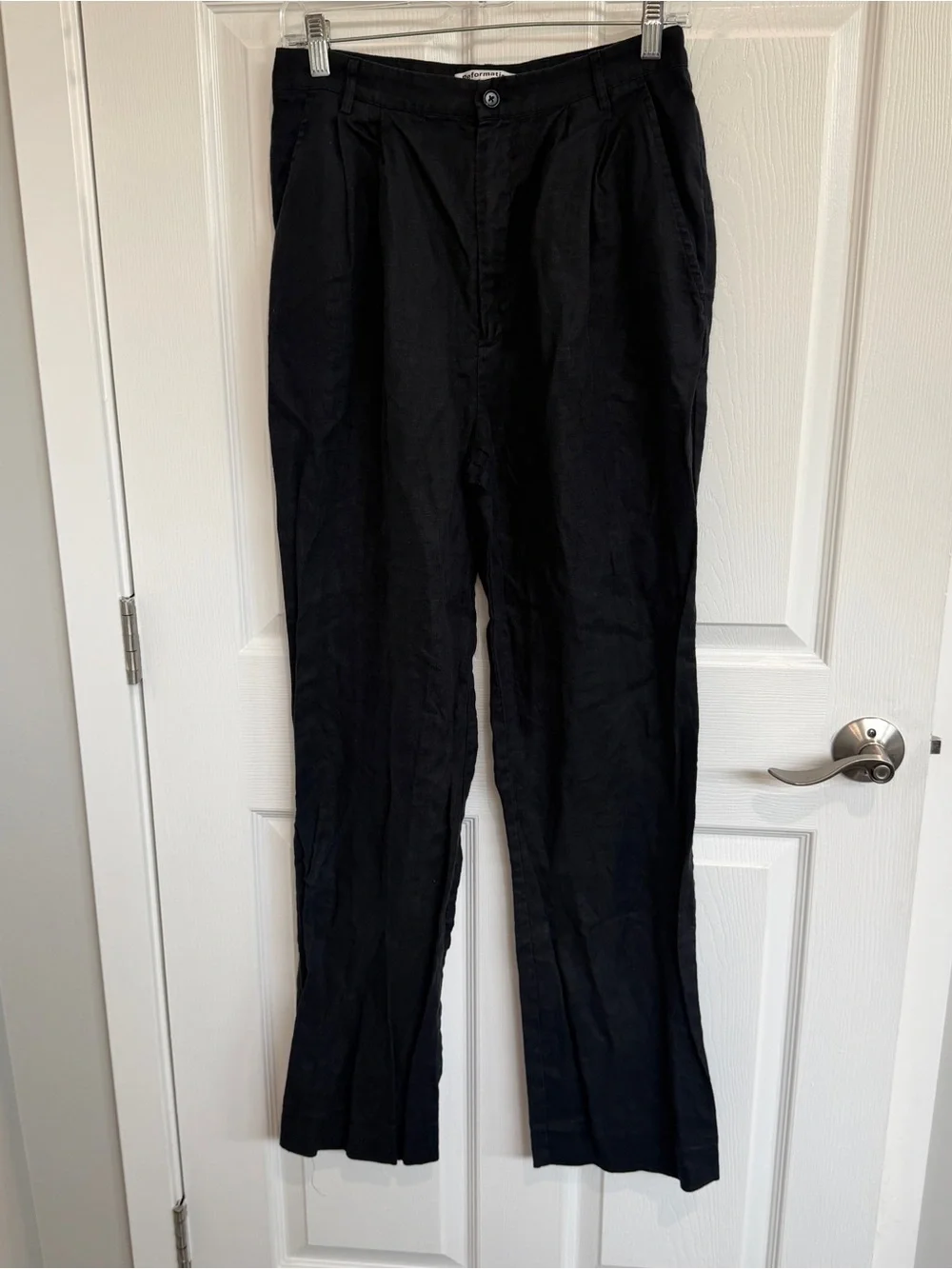 Reformation 100% linen black pants